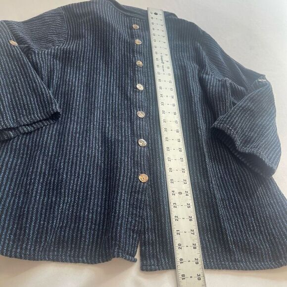 Toofan Blue Stripe Lagenlook Tunic Top Plus Size 1X - Picture 8 of 8